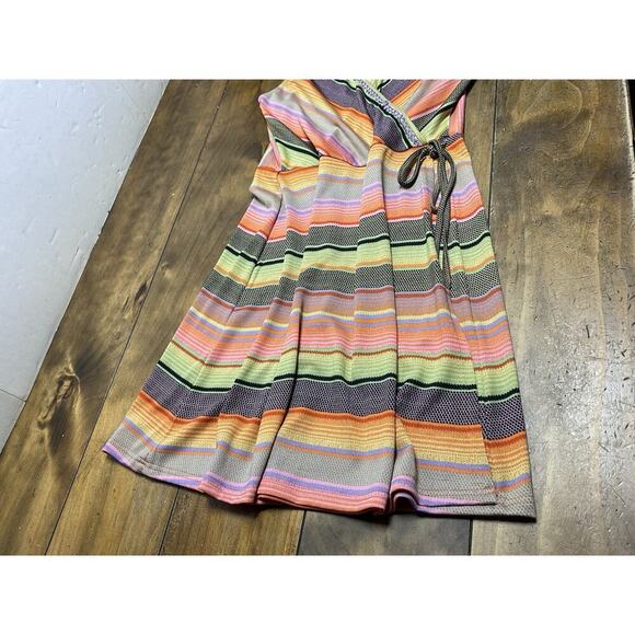 Double D Ranch Wrap Dress Medium Desperado Serape Western Striped Multi Color - Picture 6 of 13